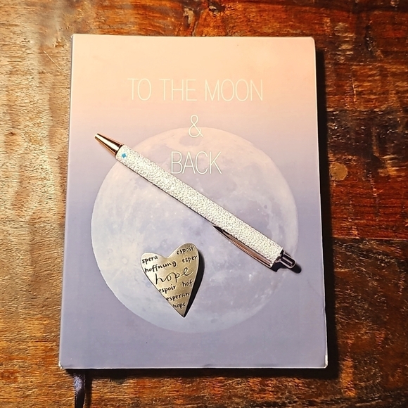 Journal Glitter Pen Hope Heart Brooch Set - Picture 1 of 7